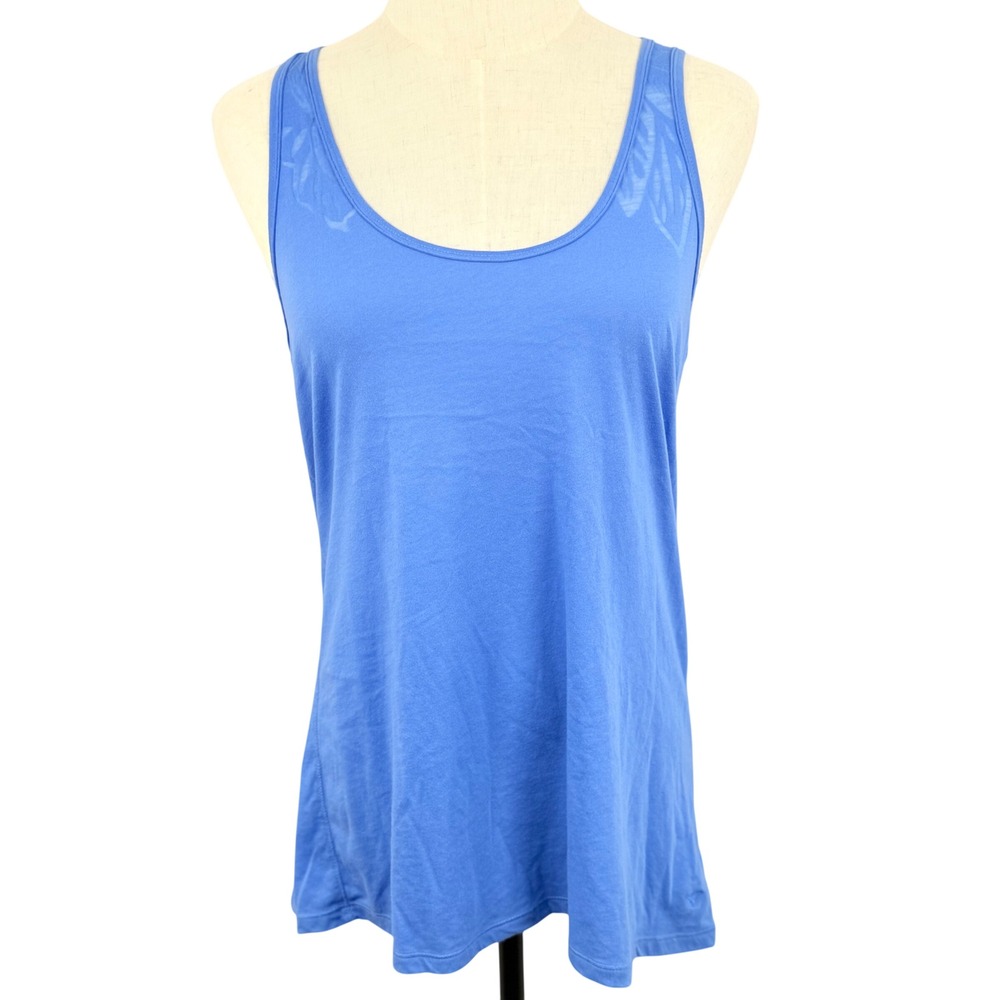 American Eagle M‎ Tank Top Blue Racerback Burnout Floral Y2K Retro Indie Sleaze
